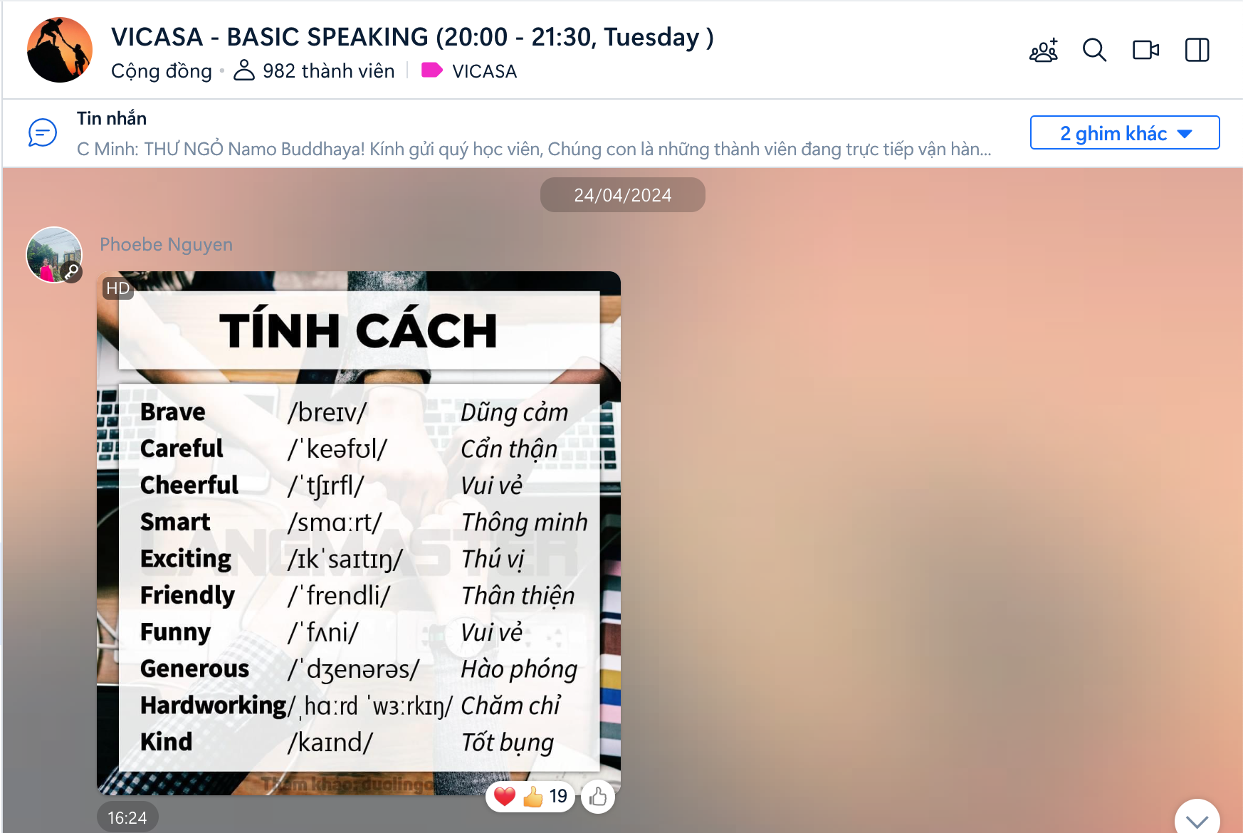 Basic speaking K1 - Phoebe -14