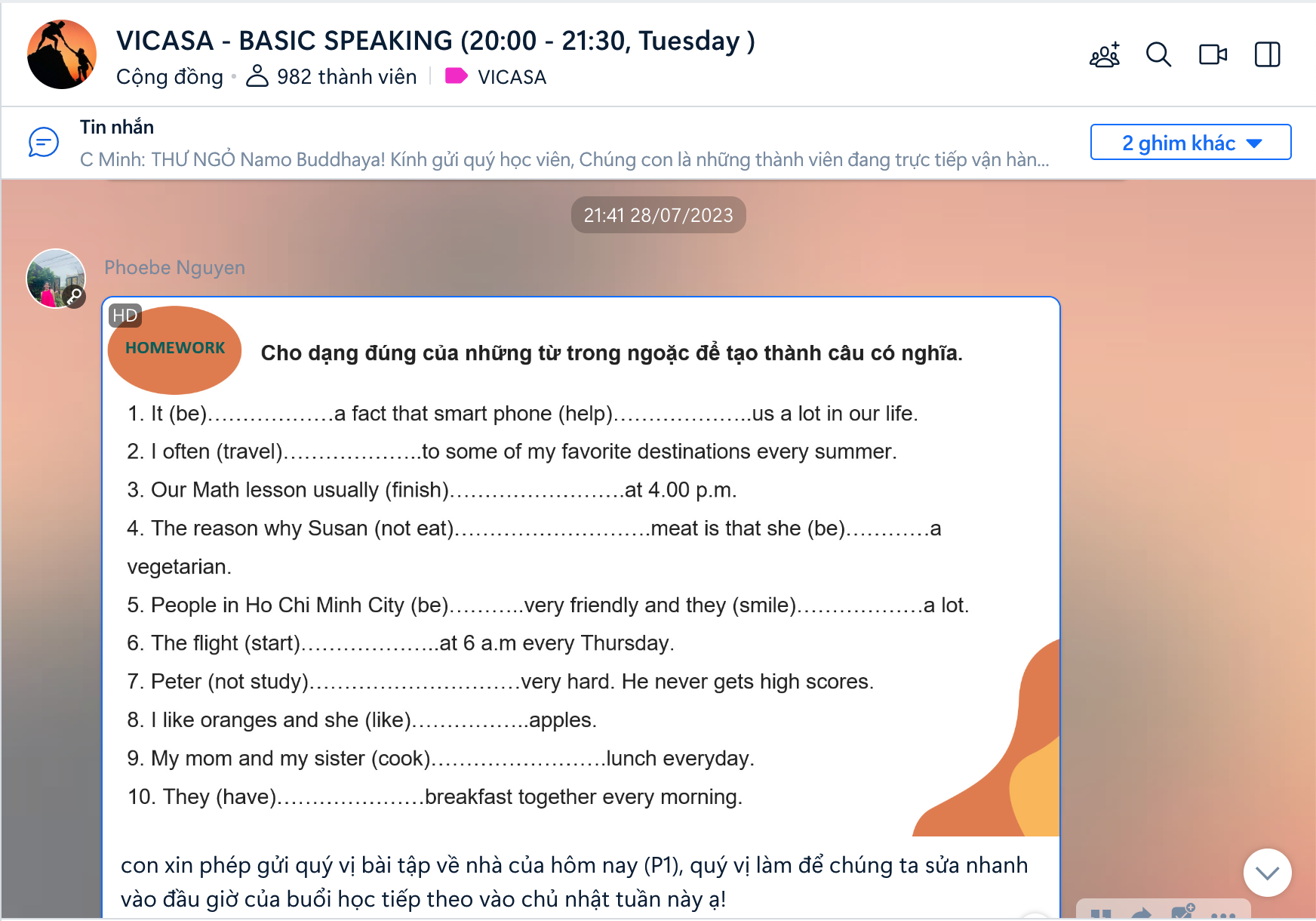 Basic speaking K1 - Phoebe -4