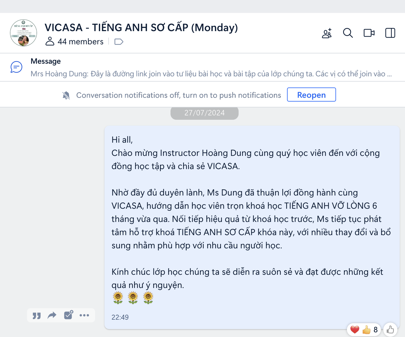 VICASA - TIẾNG ANH SƠ CẤP (Monday)-hoang dung 2024-1